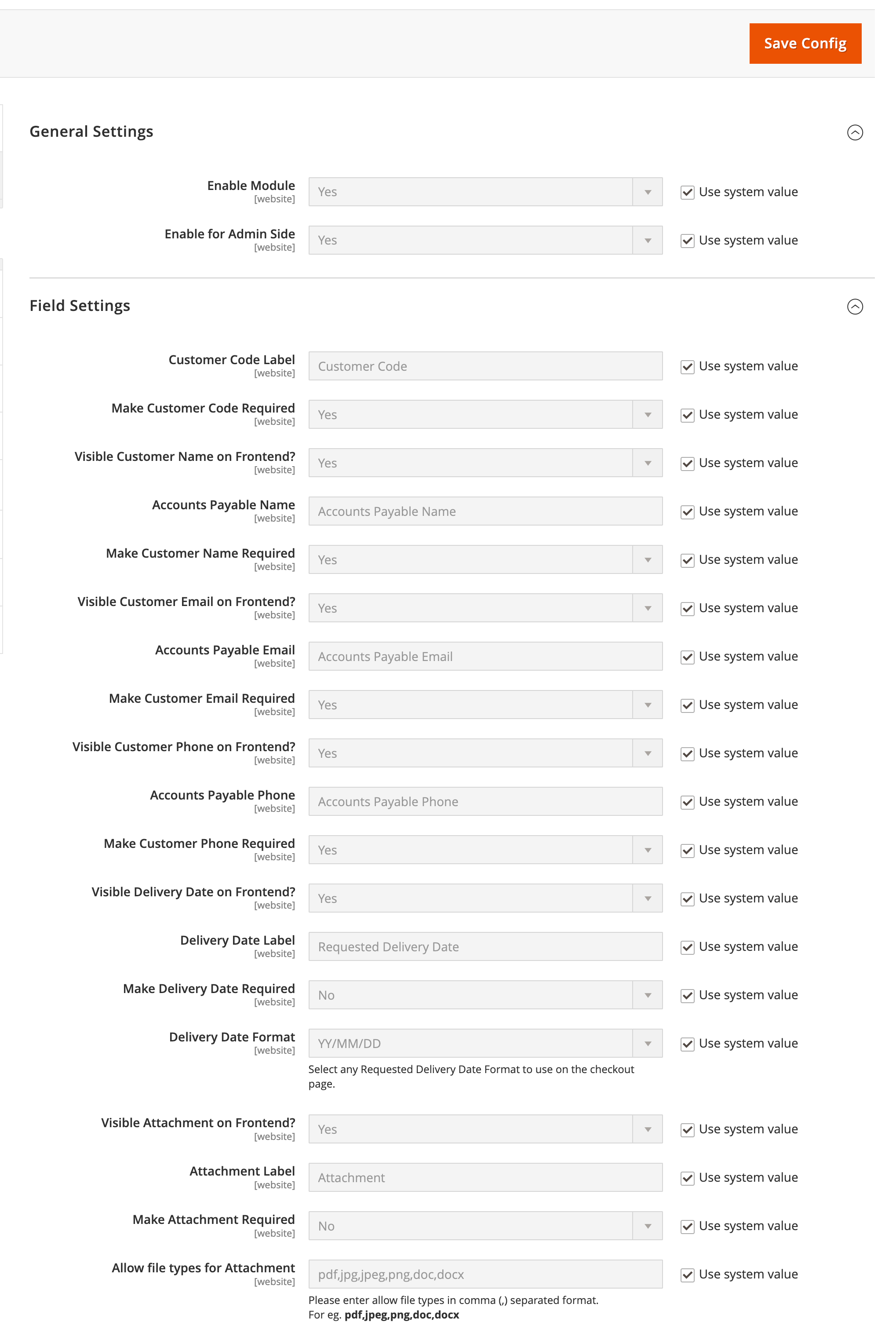 General Settings