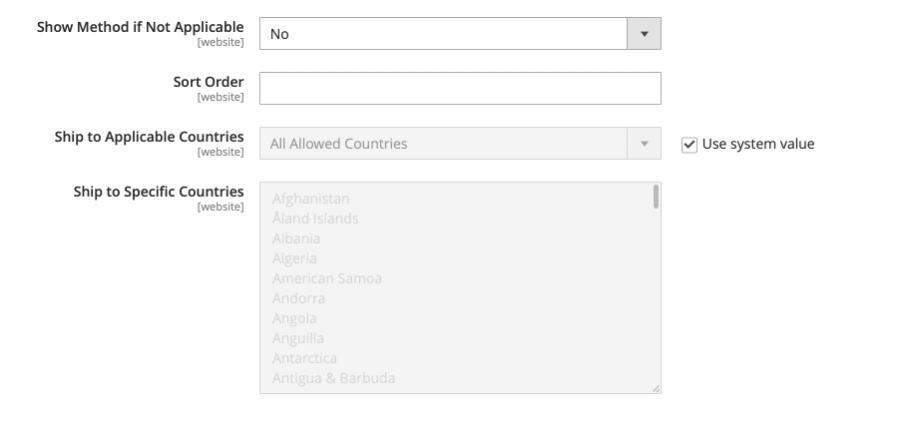 Custom Shipping Rate Method Settings 2