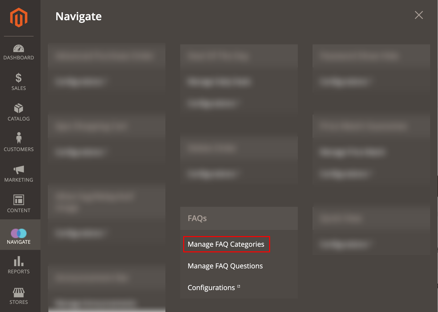 Manage FAQ Categories