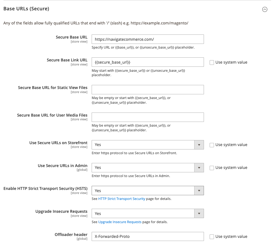 Base URL (Secure)  