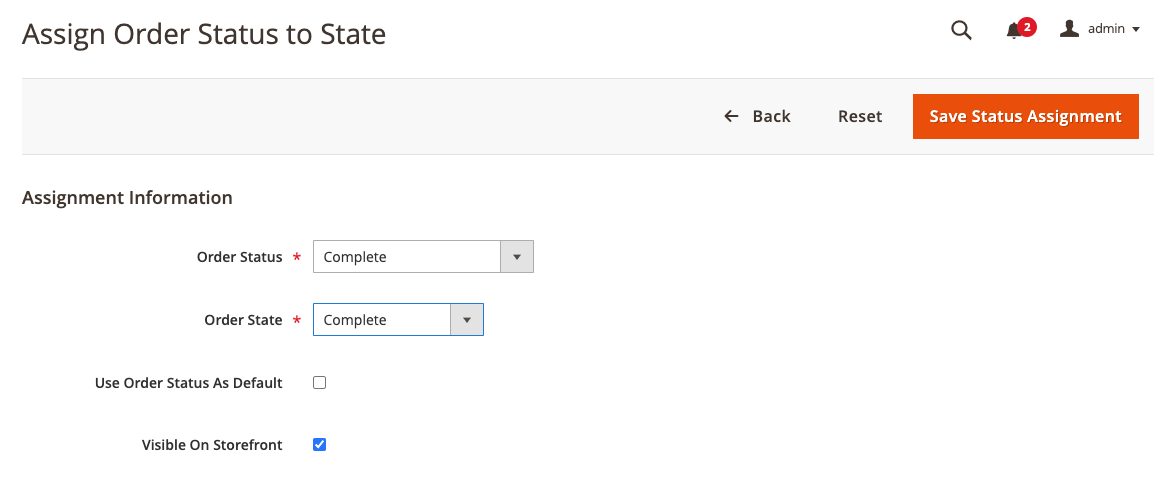 Assign an Order Status to a State 