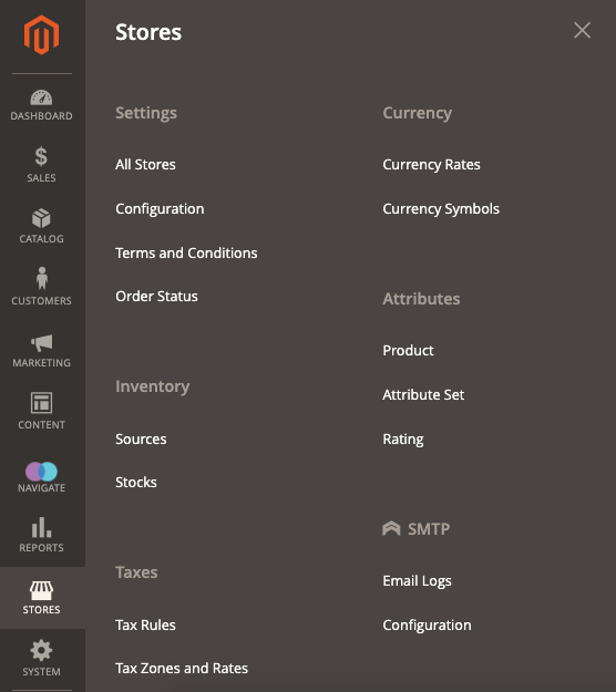 Stores  Configuration 